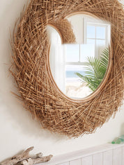 Star Rattan Mirror