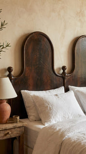 Luisa Solid Wood Arched Headboard with Turned Corner Posts