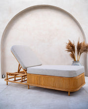 Rattan Outdoor Sun Lounger with Adjustable Backrest