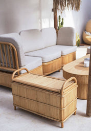 Musk Rattan Storage Bench with Lid