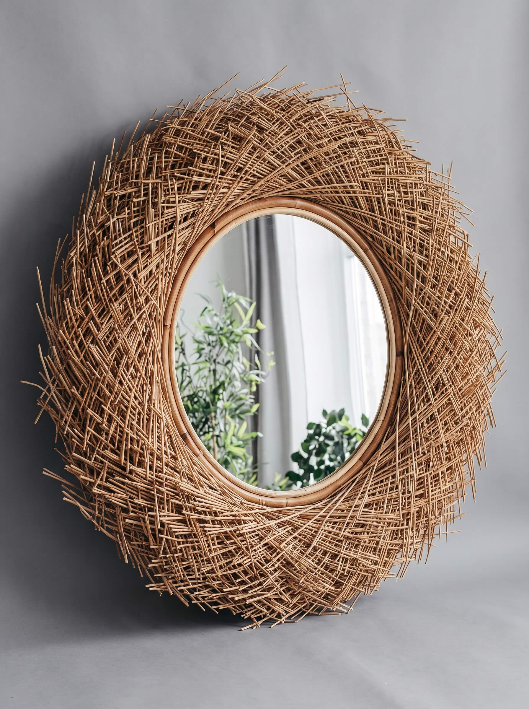 Star Rattan Mirror