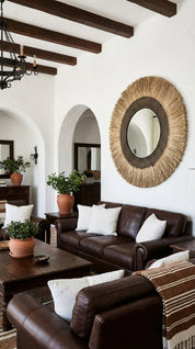 Boho Seagrass Frame Mirror