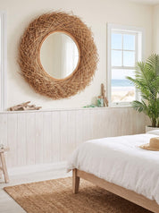 Star Rattan Mirror