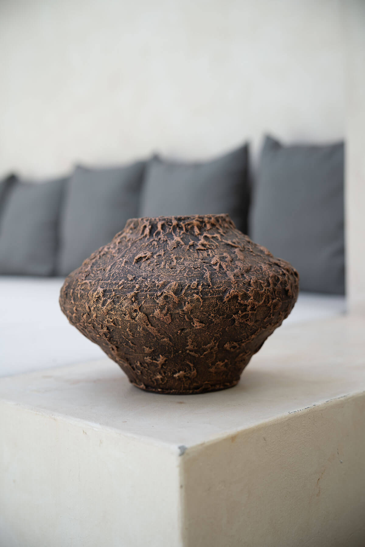 Bakso Rustic Textured Ceramic Decorative Vase