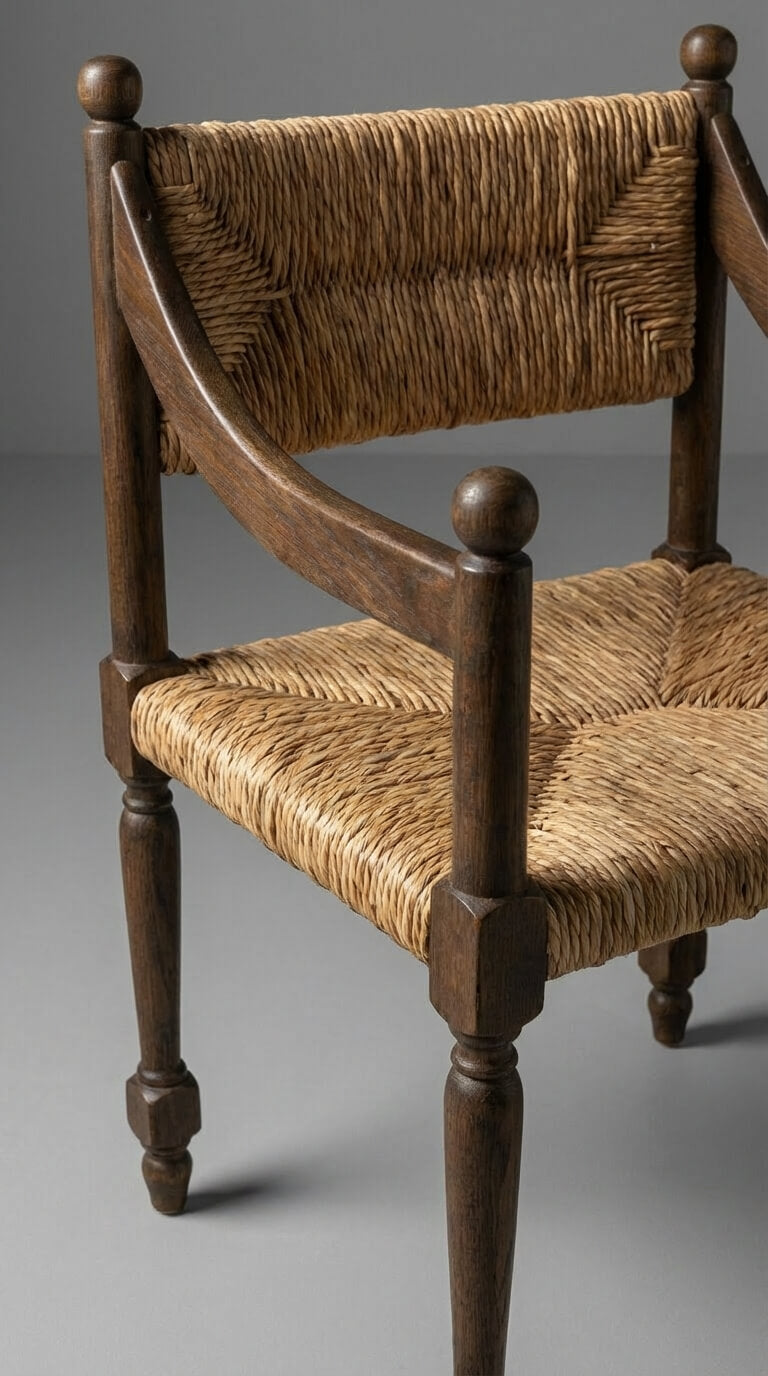 Teak wood accent chair with solid wood frame
