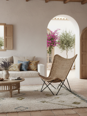 Solid synthetic chair styled in the living room
