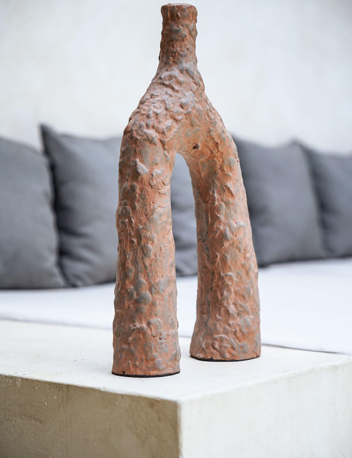 intage style ceramic vase with rustic finish