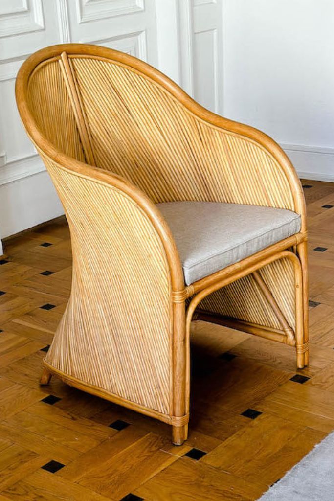 Handcrafted natural rattan Doris chair from Tegal collection, perfect for modern patio or living space