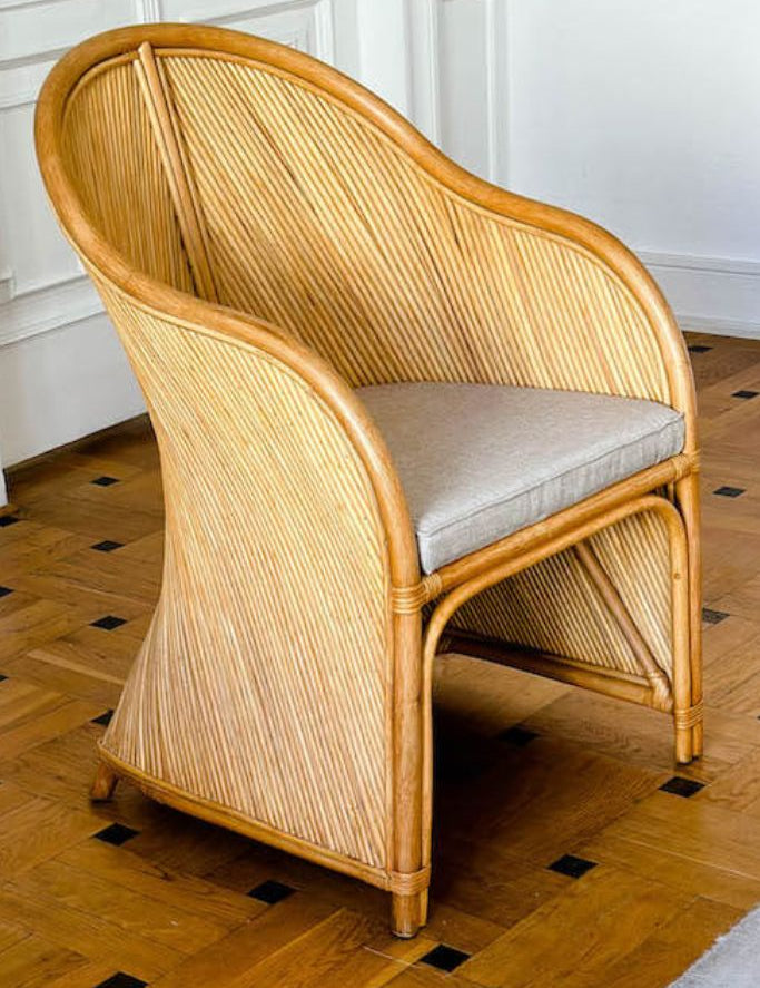 Handcrafted natural rattan Doris chair from Tegal collection, perfect for modern patio or living space