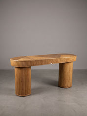 Designer rattan console table with modern lines