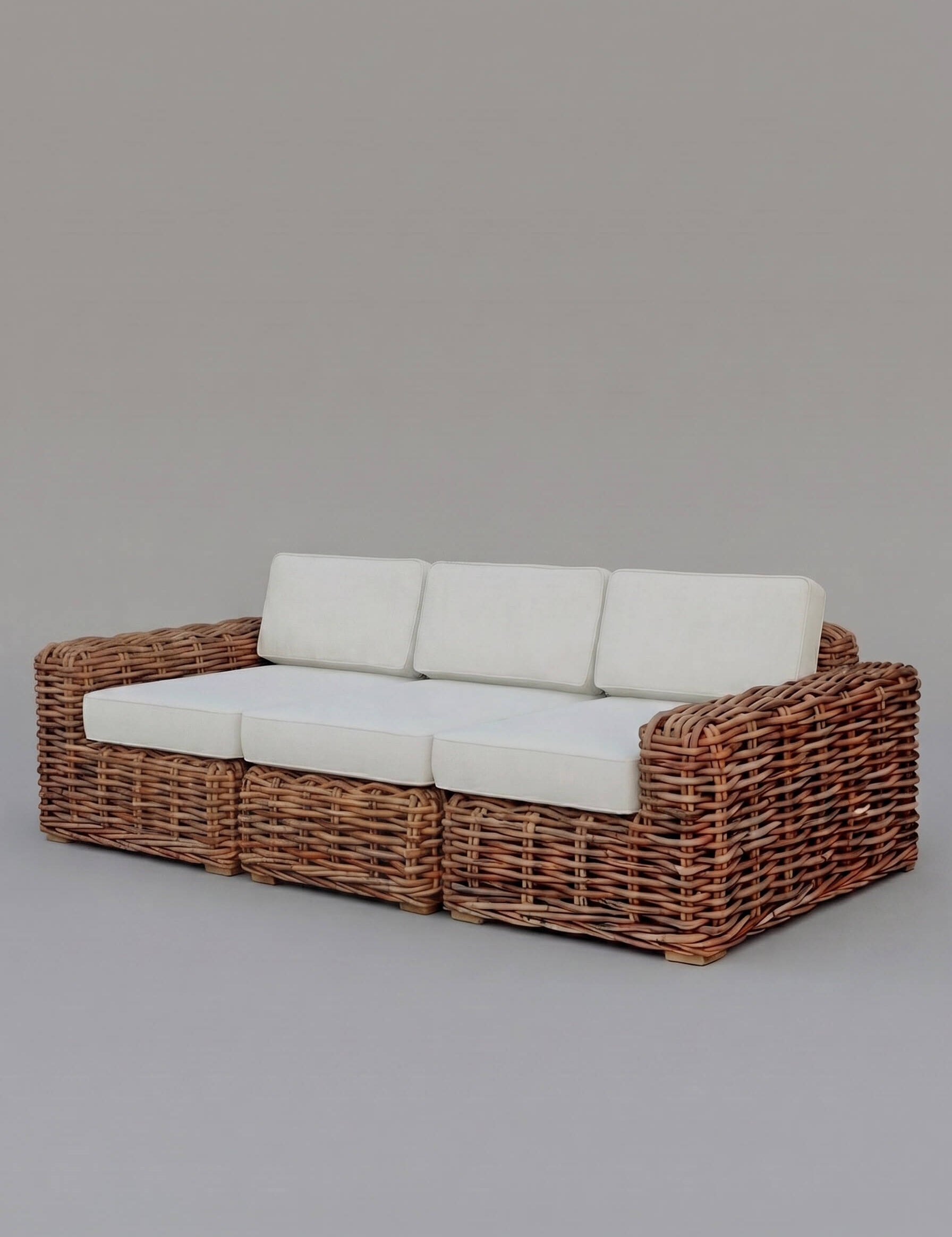 Modern organic rattan sofa for living room
Rattan accent sofa placed in bedroom interior