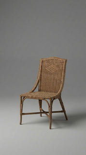 Wicker chair on a gray background