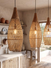 handcrafted rattan lamp with organic design
rattan bedside lamp for warm interior lighting