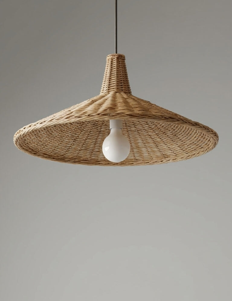 woven rattan lamp with handmade craftsmanship
