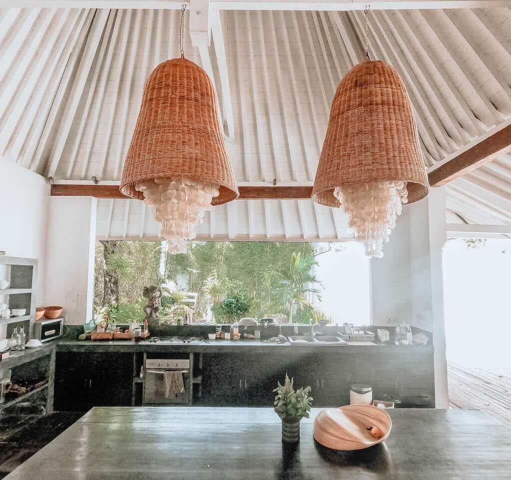 boho style rattan lamp for bedroom decor
