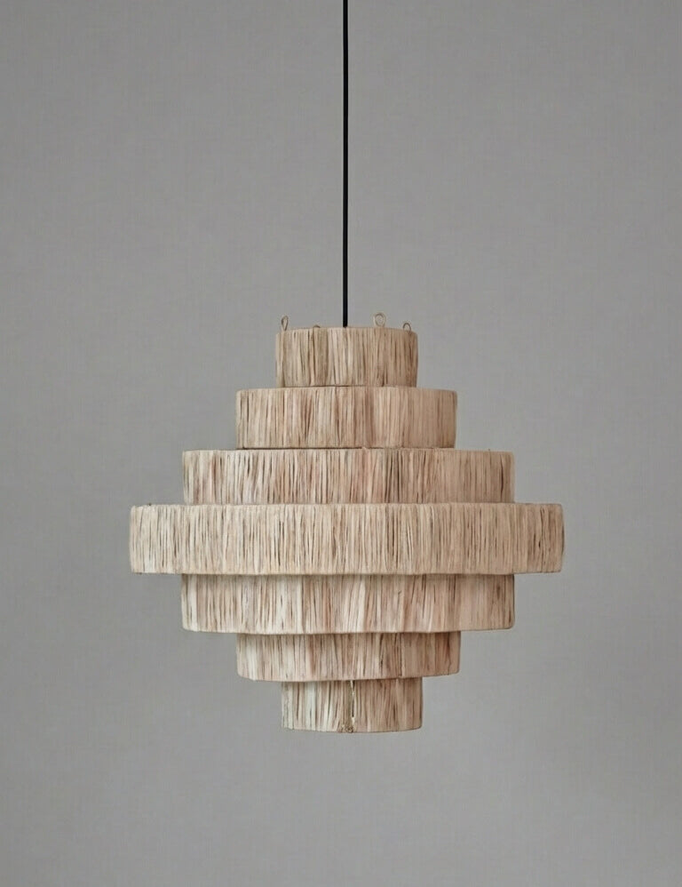 rattan lamp with natural woven structure
