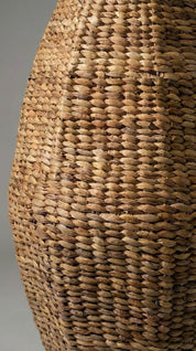 Close-up of a woven basket with a textured surface