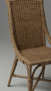 Wicker chair with a gray background