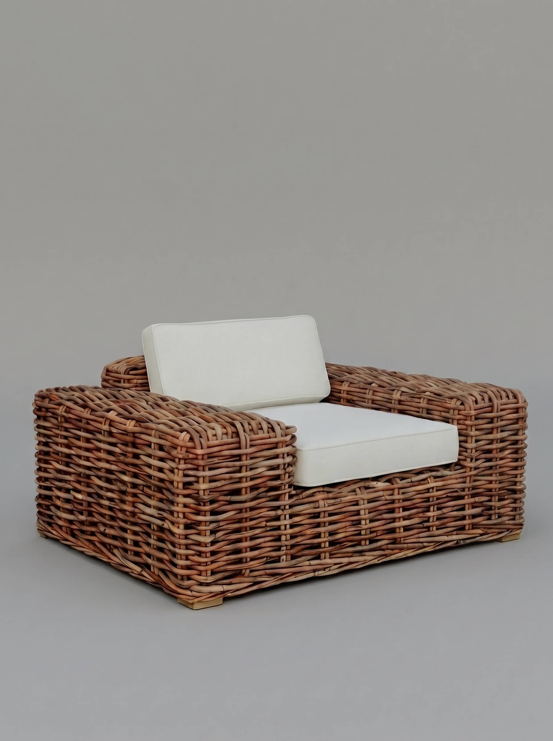 Close-up of handmade rattan pattern on chair
rattan chair seating in living room