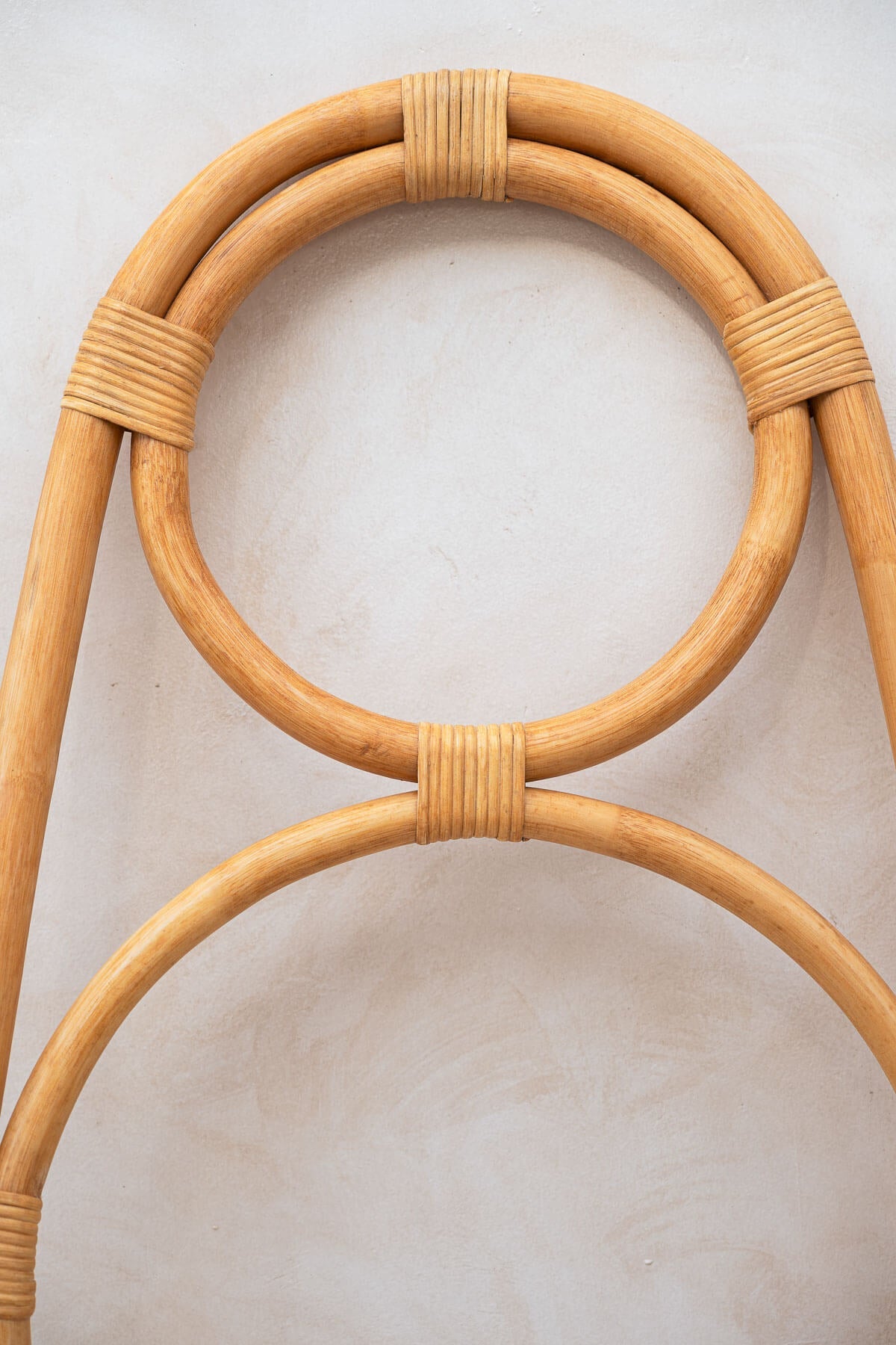 Close-up of a woven rattan hanger
