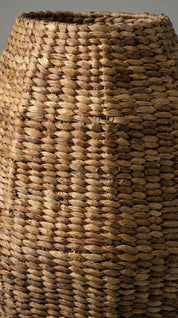 Close-up of a woven basket with a textured pattern