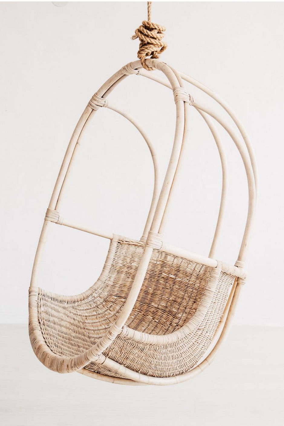 Koboo double handmade durable white rattan hanging chair for indoor living rooms, covered terraces, patios, balconies, and outdoor gardens