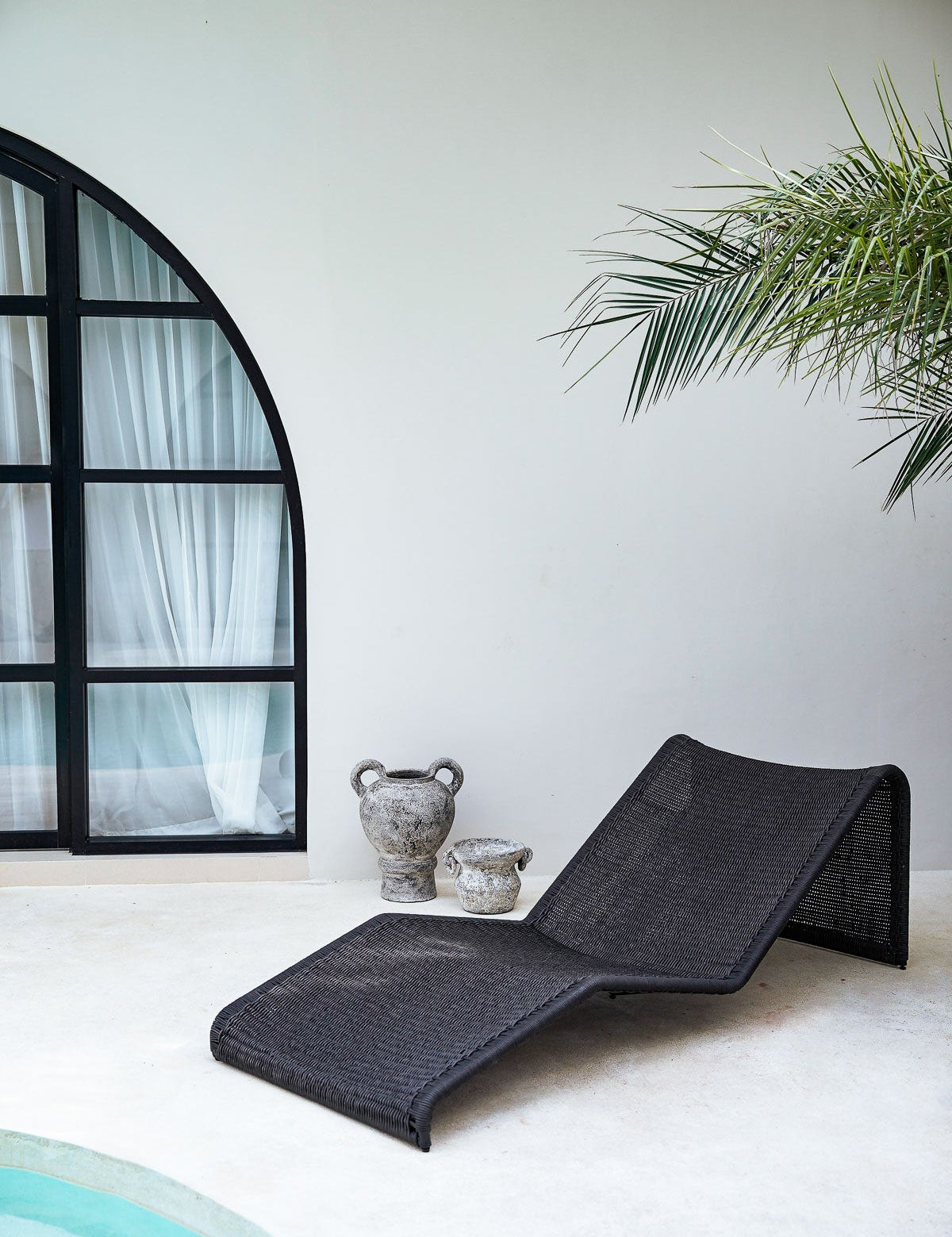 Lounge chair modern rope outdoor and UV protected rope