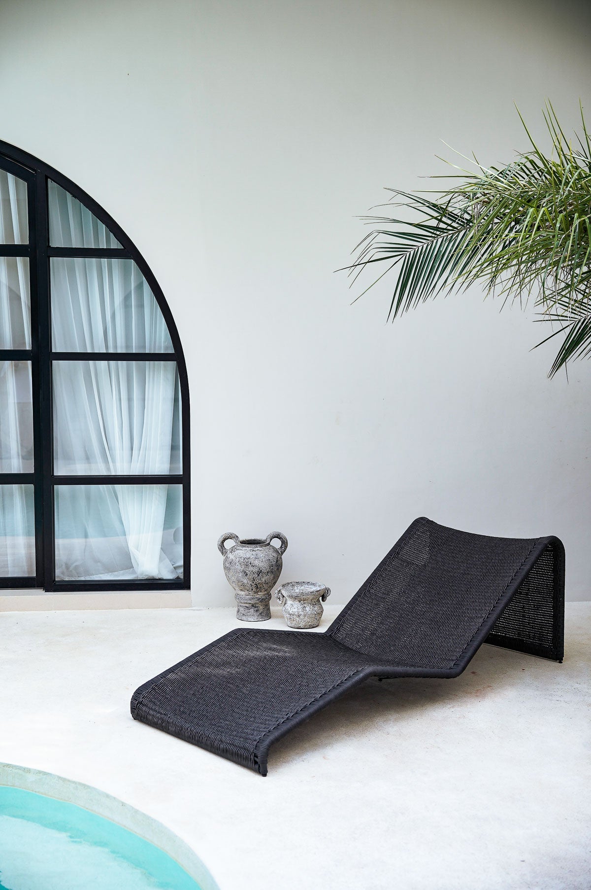 Lounge chair modern rope outdoor and UV protected rope