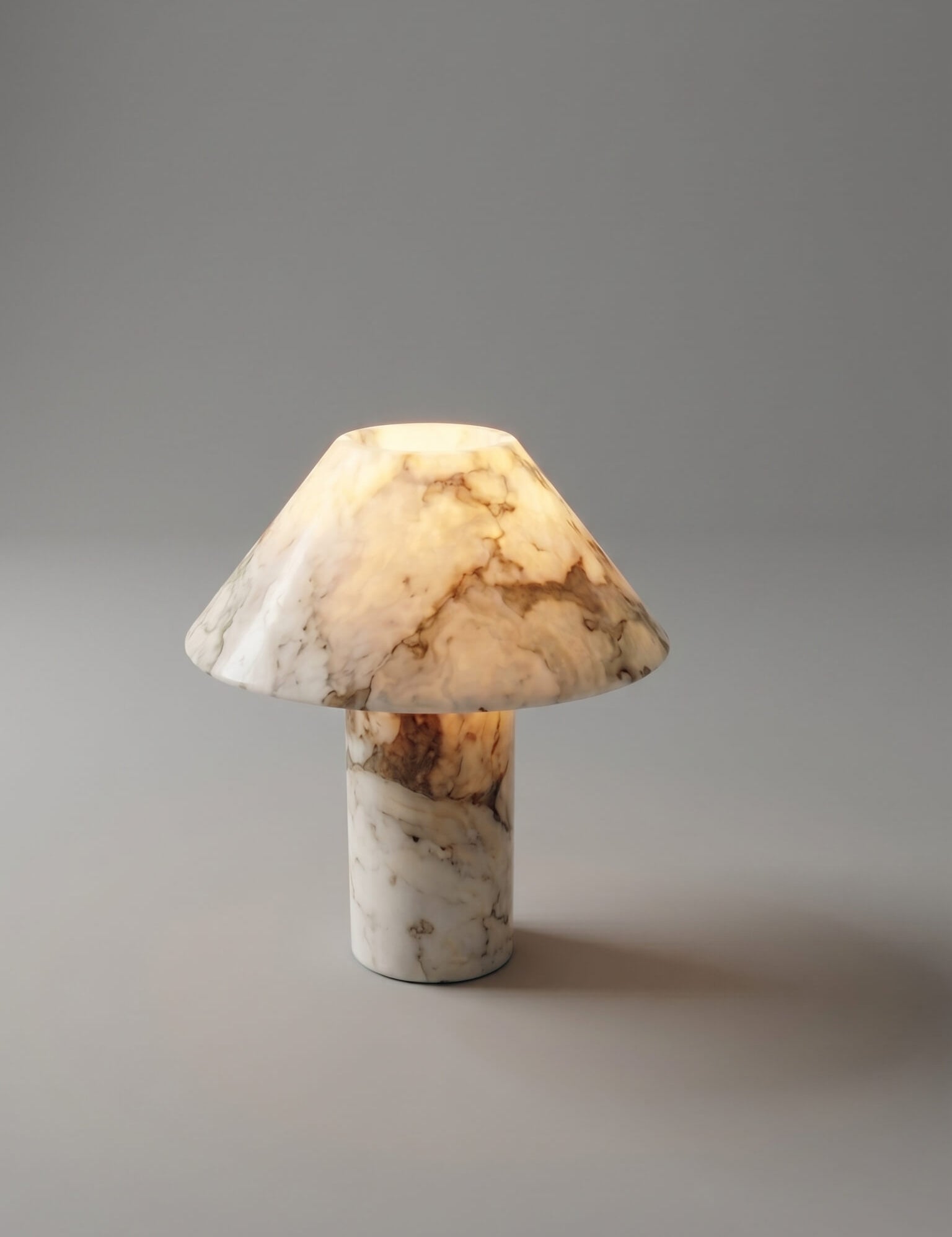 Marble-textured mushroom-shaped lamp 