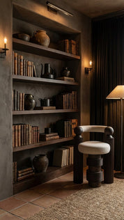 Handcrafted teak wood dining chair premium detail 
