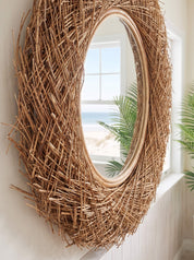 Star Rattan Mirror