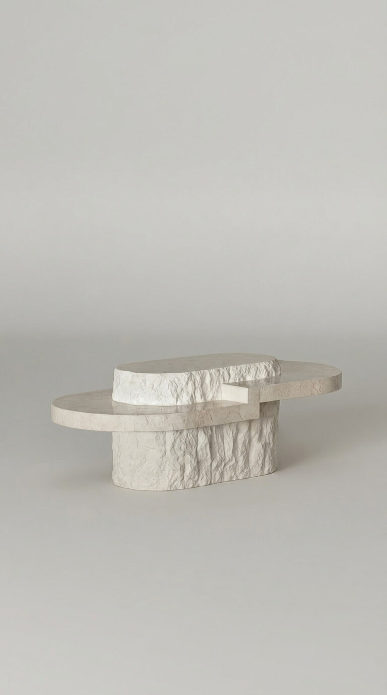 Marble-patterned side table 