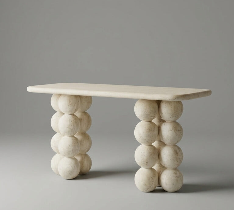 Modern table with spherical base
