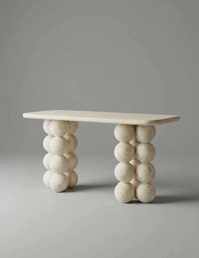 Modern table with spherical base