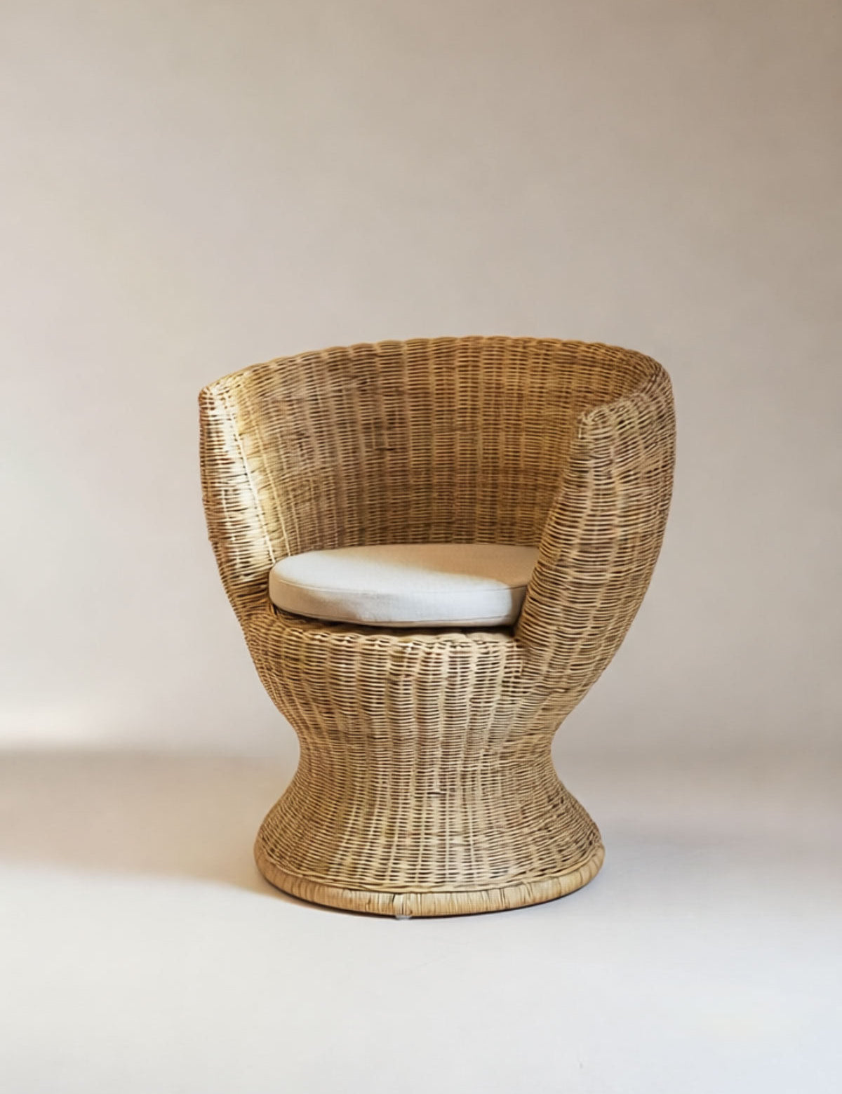 Rattan accent chair styled in living room interior
