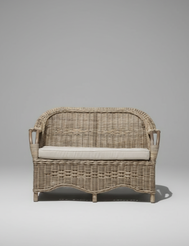 Wicker loveseat with cushion 