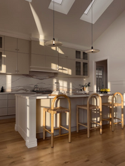 Teak wood bar stool with natural finish
