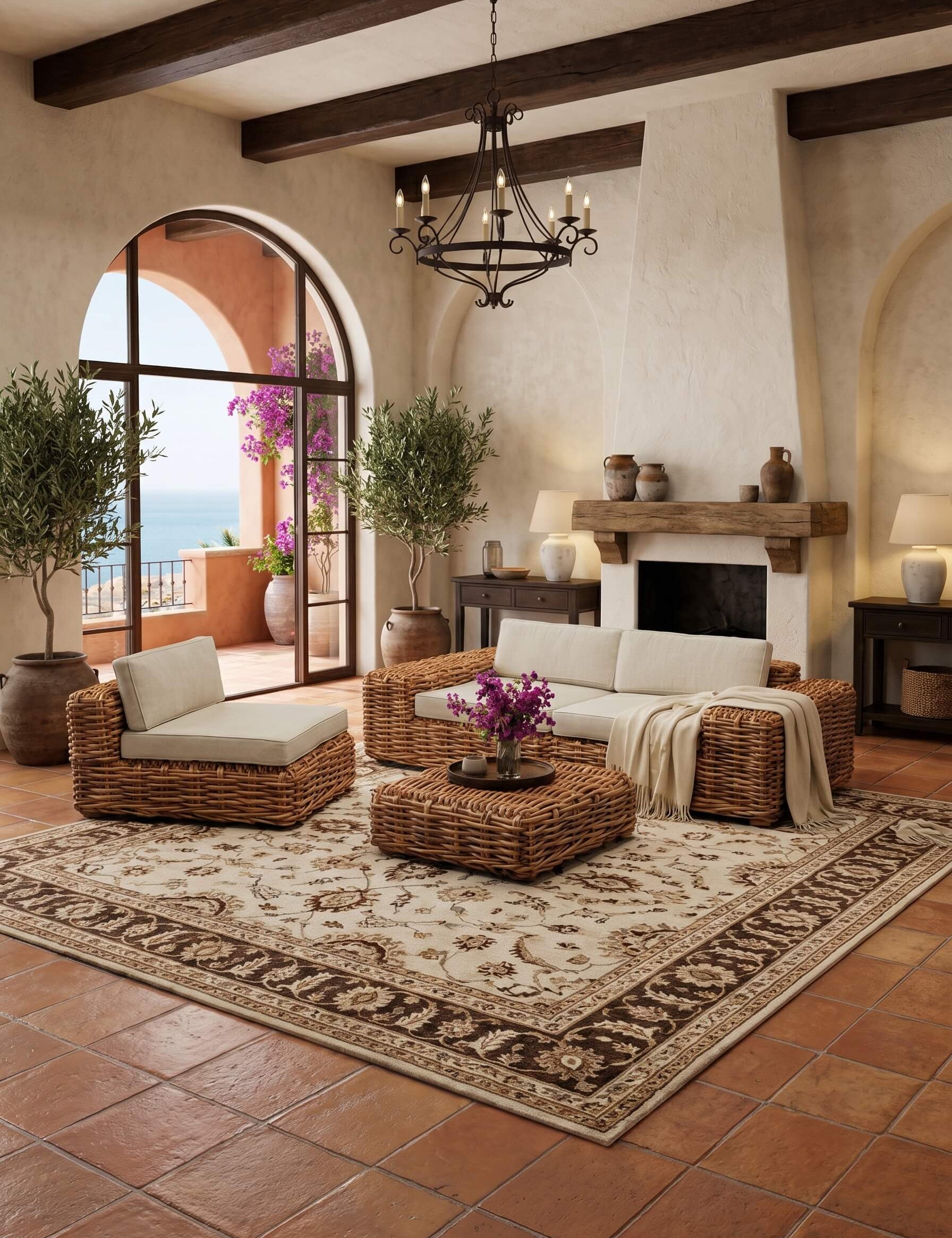 Handcrafted rattan lounge chair front view
Natural woven rattan accent chair for modern interiors