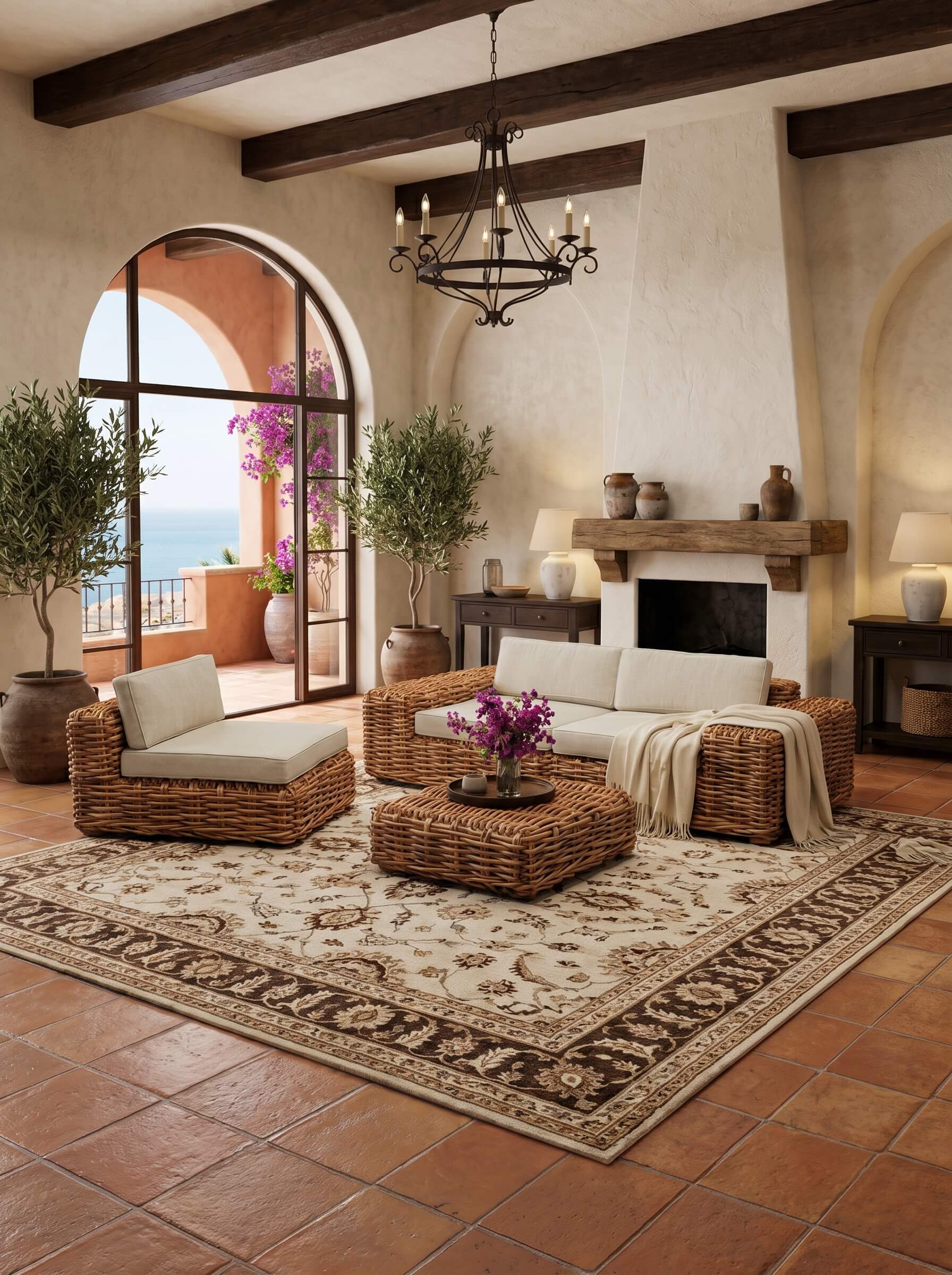 Handcrafted rattan lounge chair front view
Natural woven rattan accent chair for modern interiors