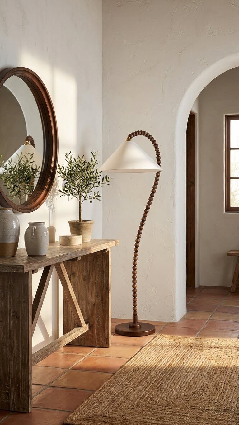 wooden lamp with natural texture and modern design
