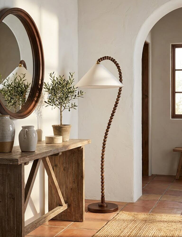 wooden lamp with natural texture and modern design
