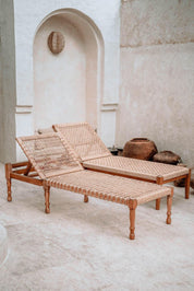 Pamela Teak Wood Sun Lounger for Garden, Terrace, or Spa – Adjustable Backrest, Comfortable Outdoor Relaxation Chair