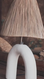 Mahalo Ceramic Table Lamp with Seagrass Shade