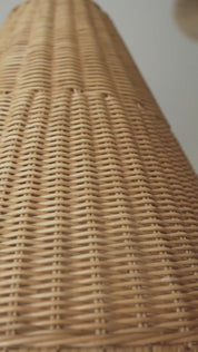 rattan bedside lamp with natural woven texture