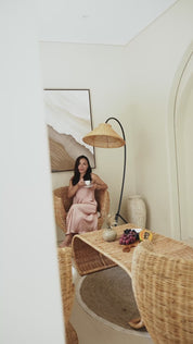 Aruba Rattan Shade Floor Lamp