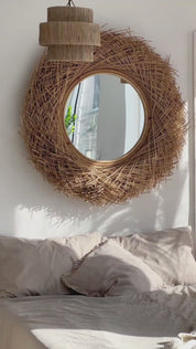 Star Rattan Mirror