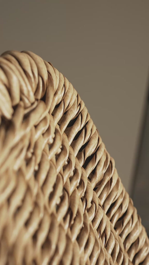 Sculptural mediterranean , synthetic accent chair in a modern room