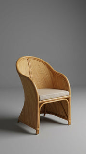 Rattan dining chair with minimalist design
