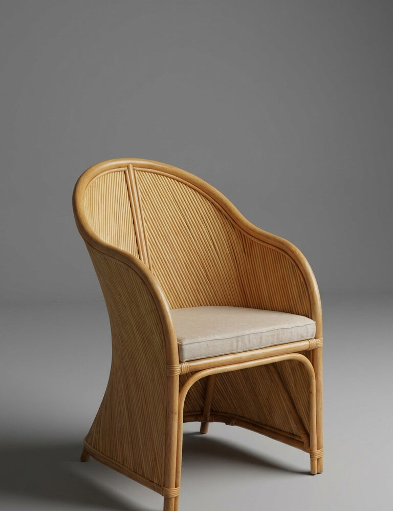 Rattan dining chair with minimalist design
