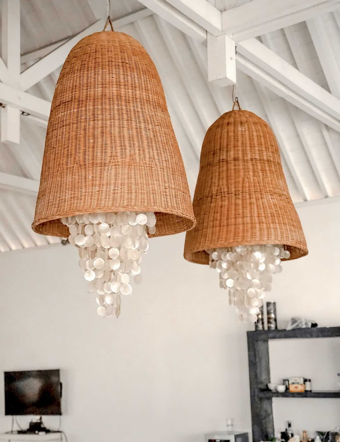 modern rattan hanging lamp for minimalist interiors
